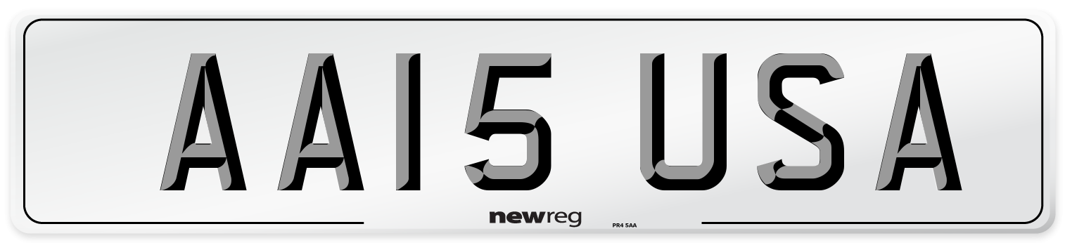 AA15 USA Number Plate from New Reg